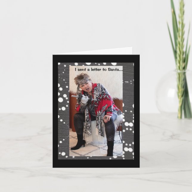 Ich schickte dem Weihnachtsmann einen Brief für ei Karte (Vorderseite)