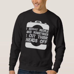 Ich schiebe Menschen Fotografie schneiden die Köpf Sweatshirt
