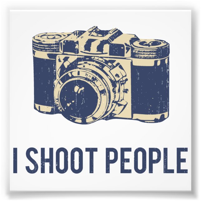 Ich schiebe Menschen Fotokamera Fotodruck (Vorne)