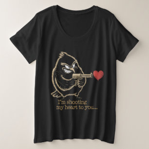 Ich schieße Herz - Minimalistischer Vogel-T - Shir Große Größe T-Shirt