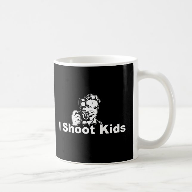 Ich schieße Kinderschwarzes Tasse (Rechts)