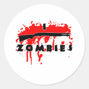 Ich schieße Zombies Runder Aufkleber