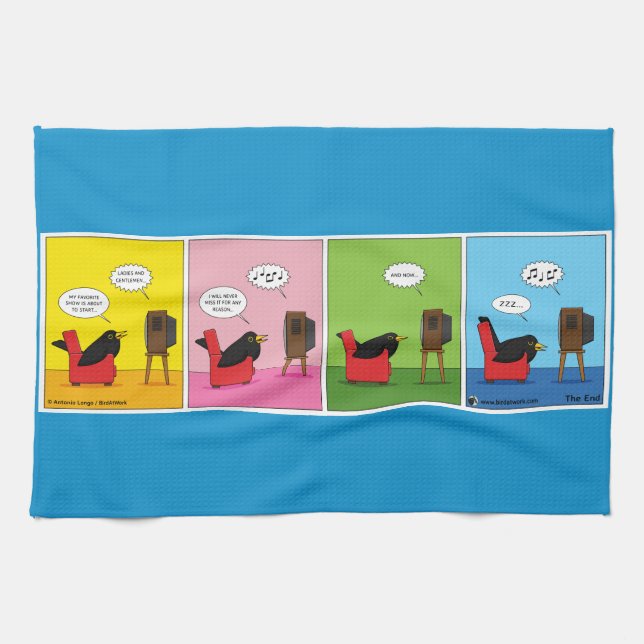 Ich schlafe nie Comic Geschirrtuch (Horizontal)