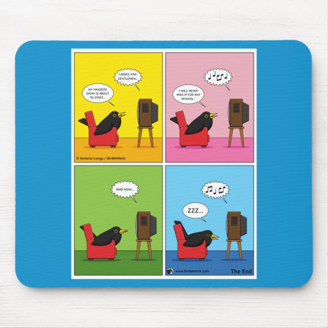 Ich schlafe nie Comic Mousepad (Vorne)