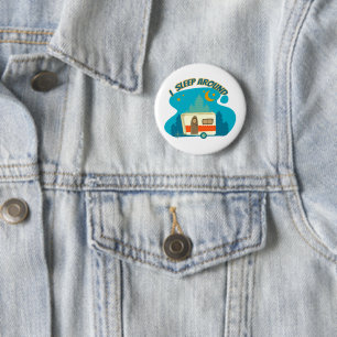 Ich schlafe um Camper Van Camping Explorer Natur Button