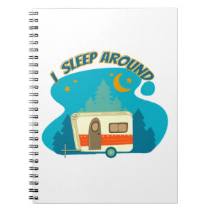 Ich schlafe um Camper Van Camping Explorer Natur Notizblock