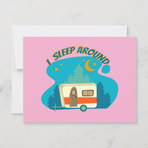 Ich schlafe um Camper Van Camping Explorer Natur Postkarte