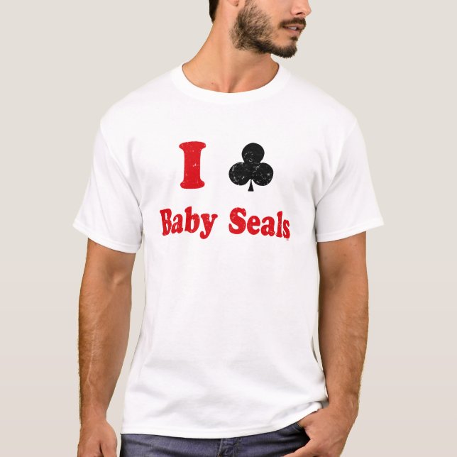 Ich schlage Baby-Siegel mit einer Keule T-Shirt (Vorderseite)