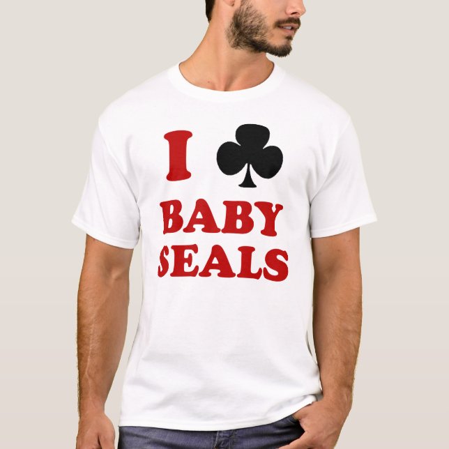 Ich schlage Baby-Siegel-T - Shirt mit einer Keule (Vorderseite)