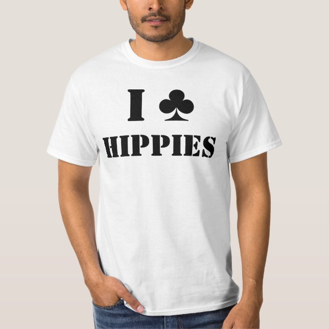 Ich schlage Hippies mit einer Keule T-Shirt (Vorderseite)