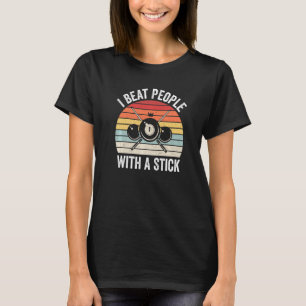 Ich schlage Leute mit einem Stick Billard Ball Poo T-Shirt