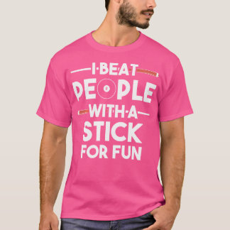 Ich schlage Leute mit einem Stick für Spaß Snooker T-Shirt