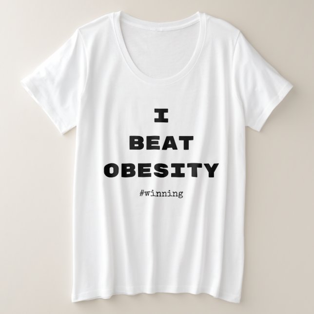 Ich SCHLAGE OBESITY T - Shirt Gewichtsverlust Ernä (Design vorne)