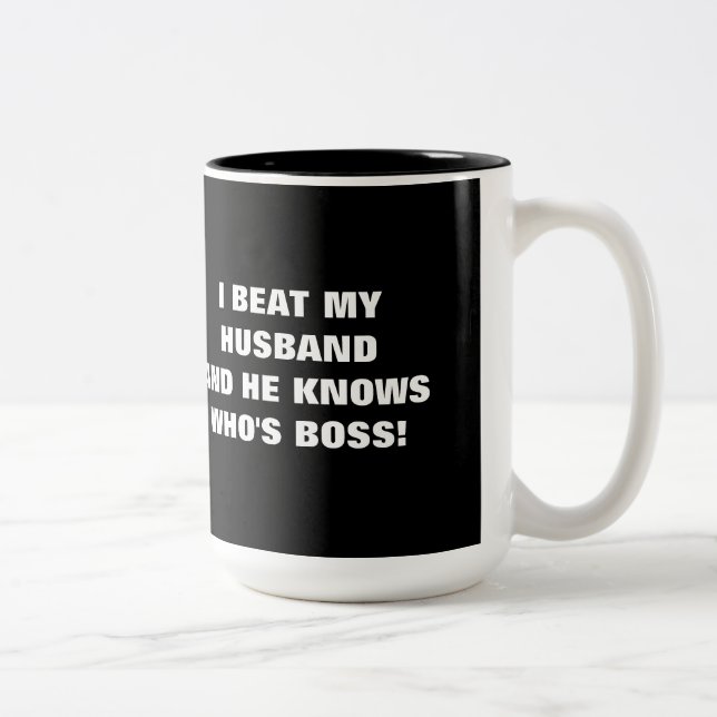 ICH SCHLUG MEINEN EHEMANN ZWEIFARBIGE TASSE (Rechts)