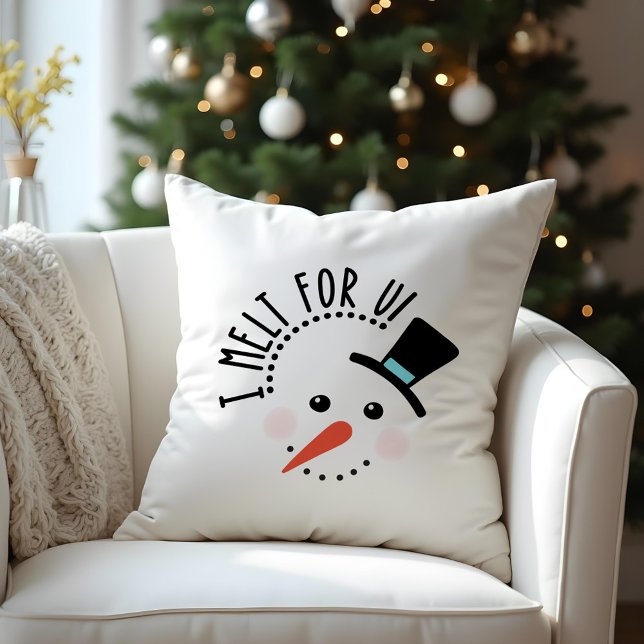 Ich schmelze für dich | Frosty Jolly Snow Man Chri Kissen (I melt for You | Frosty Jolly Snow Man Christmas Throw Pillow)