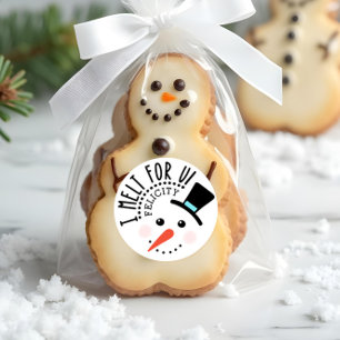 Ich schmelze für dich   Frosty Jolly Snow Man Chri Runder Aufkleber