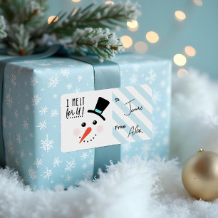 Ich schmelze für dich Frosty Jolly Snowman Chris Adressaufkleber