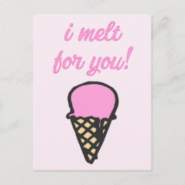 Ich schmelze für dich - Romantische Eiscreme Postkarte