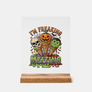 Ich schmelze total Halloween Eis Schädelförmige Pu Acrylschild