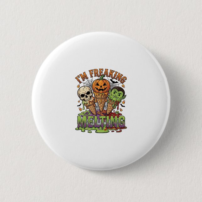 Ich schmelze total Halloween Eis Schädelförmige Pu Button (Vorderseite)