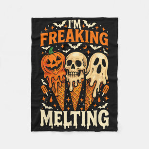 Ich schmelze total lustiger Halloween-Eiscreme-Wit Fleecedecke