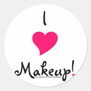 Ich schminke mich! runder aufkleber