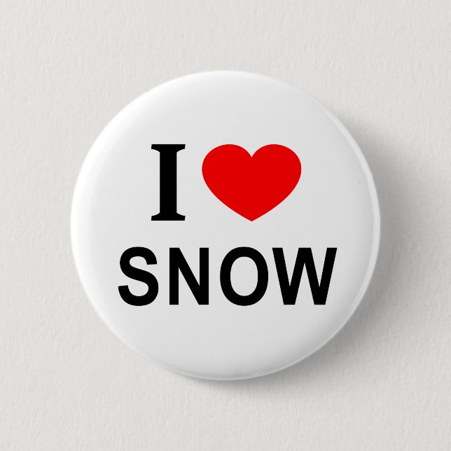 ICH ❤️ SCHNEE, ICH LIEBE SCHNEE, ICH HABE SCHNEE BUTTON (Vorderseite)