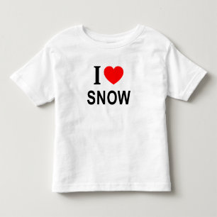 ICH ❤️ SCHNEE, ICH LIEBE SCHNEE, ICH HABE SCHNEE KLEINKIND T-SHIRT