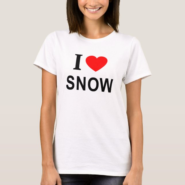 ICH ❤️ SCHNEE, ICH LIEBE SCHNEE, ICH HABE SCHNEE T-Shirt (Vorderseite)