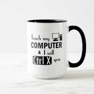 Ich schneide Sie lustiger Computer-Aussenseiter Tasse