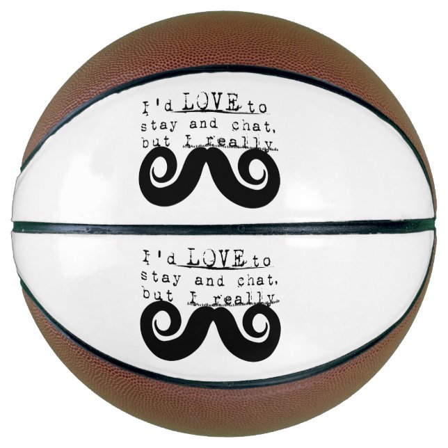 Ich Schnurrbart Spaß Humor Basketball (Vorderseite)