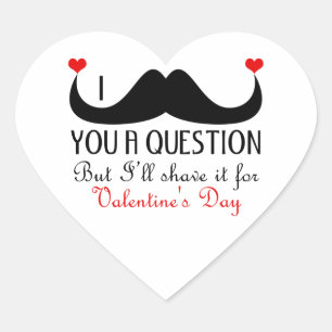 Ich schnurze dir eine Frage nach Valentinstag Herz-Aufkleber