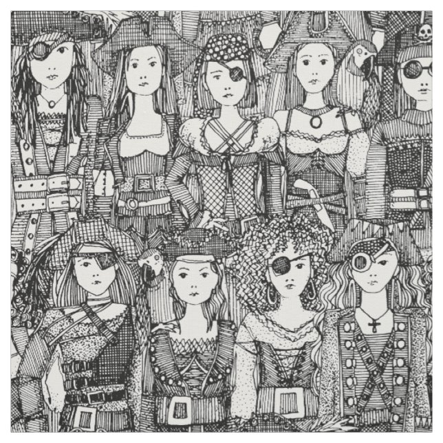 Ich Schönheiten Schwarz-weiß Stoff (Muster)