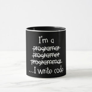 Ich schreibe Code Programmierer Humor Typografie G Tasse