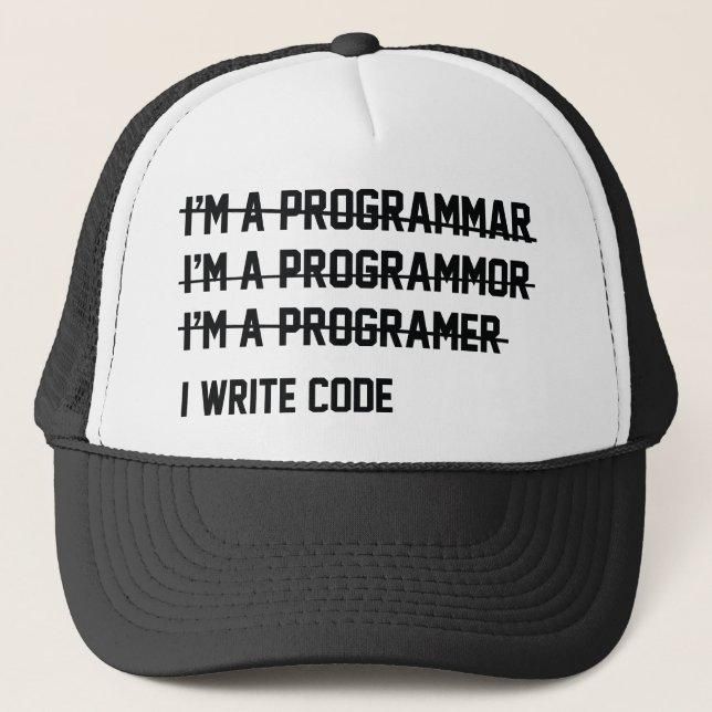 Ich schreibe Code Truckerkappe (Vorderseite)