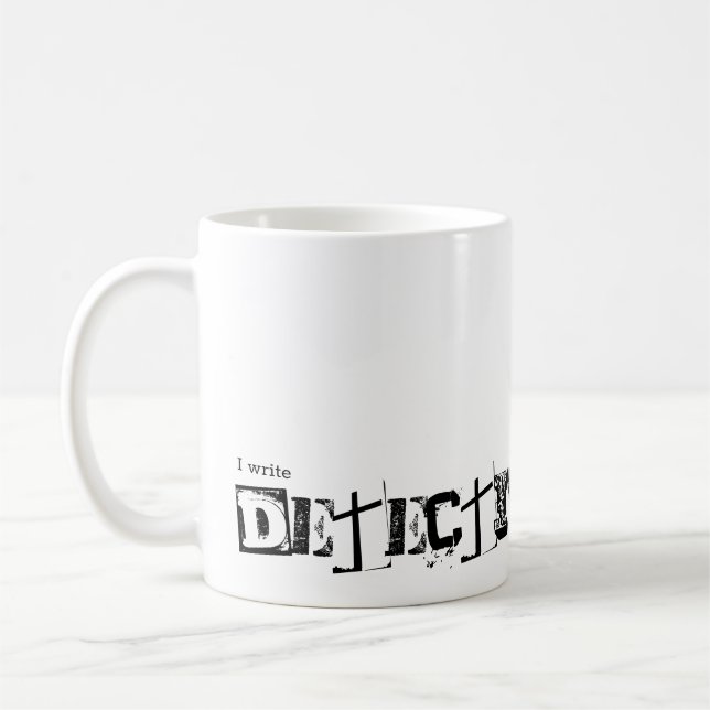 Ich schreibe Detective Fiktion Kaffeetasse (Links)