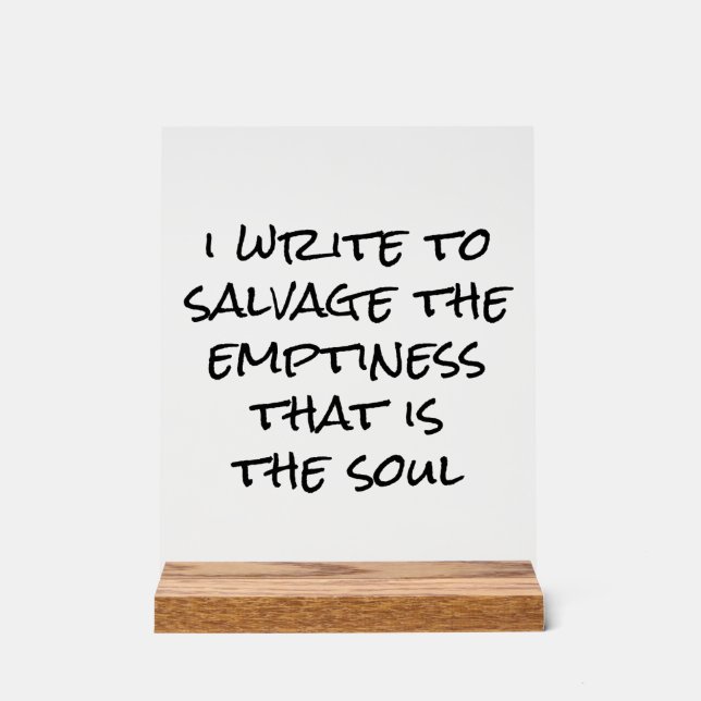 Ich schreibe ein Akryllisches Zeichen Acrylschild (Vorderseite)