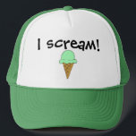 Ich schreibe Eiscreme Trucker Hat Truckerkappe<br><div class="desc">Ich schreie. Sie schreien. Wir schreien alle nach diesem "I Scream Ice Cream" Hut. Das Design ist mit einem handgezeichneten Waffelkonus mit einem verführerischen Brustkorb aus Pistazieneis und den Worten "Ich schreie!" ausgestattet. Das ist der perfekte Hut für Ihre Lieblingsfrau, die süß ist, aber die Lungenkapazität eines schreienden Banshees hat....</div>