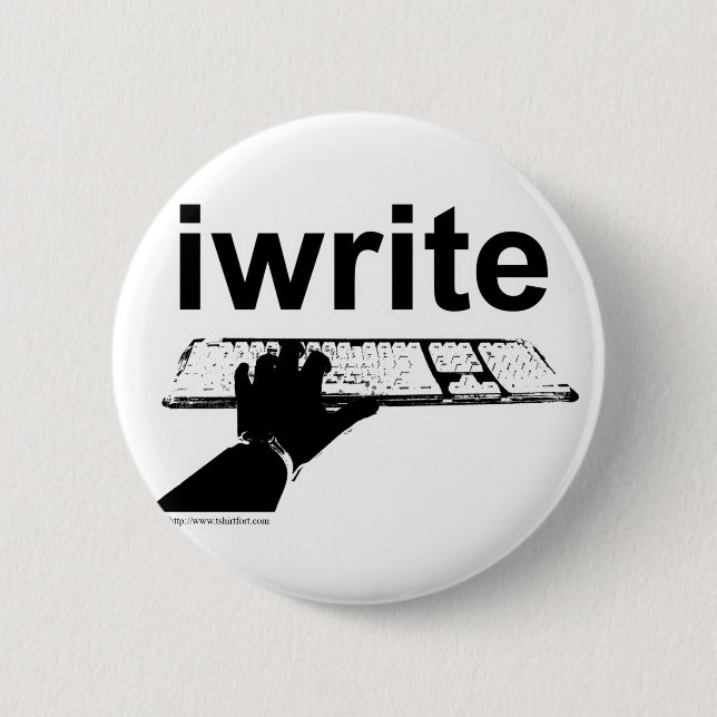 Ich schreibe Epic Author Slogan Bold einzigartiges Button (Vorderseite)