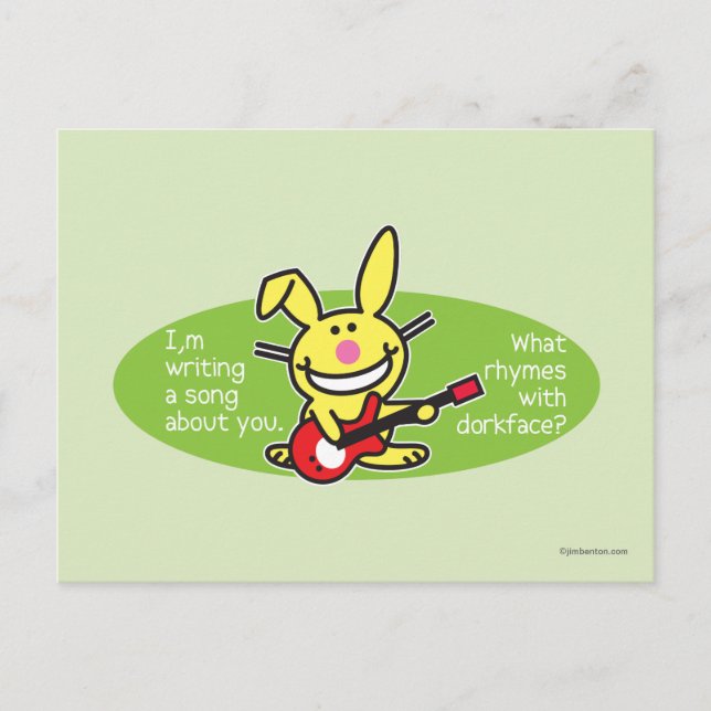 Ich schreibe gerade ein Lied Postkarte (Vorderseite)