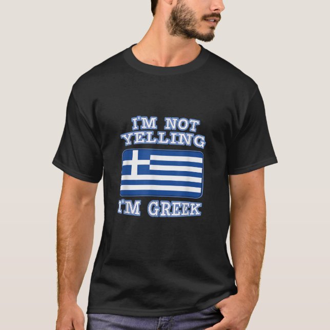 Ich schreibe nicht, dass ich die griechische Flagg T-Shirt (Vorderseite)