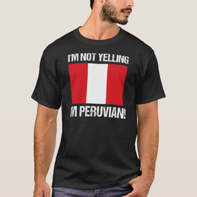 Ich schreibe nicht, dass ich die peruanische Flagg T-Shirt (Vorderseite)