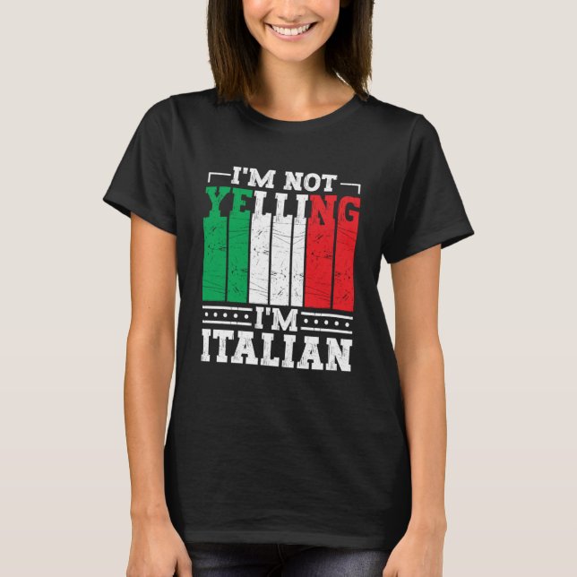 Ich schreibe nicht, ich bin Italienisch Italien Zi T-Shirt (Vorderseite)