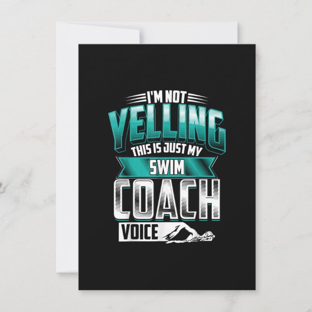 Ich schreibe nicht schwimmen Coach Voice Funny Sch Einladung (Vorderseite)