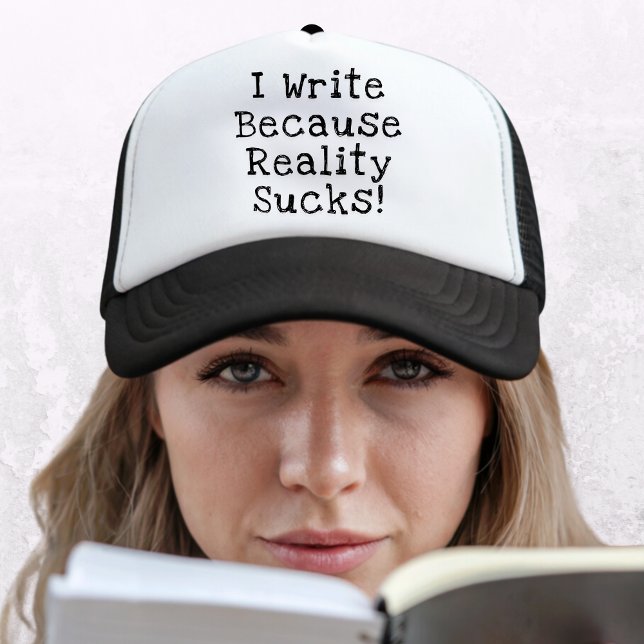 Ich schreibe, weil die Realität ein lustiges Gesch Truckerkappe (Funny trucker's hat for writers, authors, novelists. Perfect gift for writers. Get Yours Now!)
