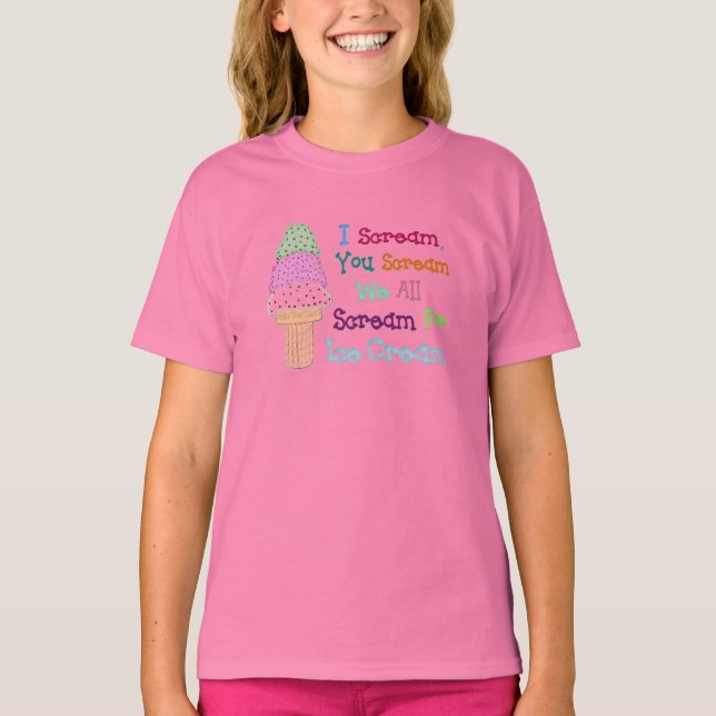 Ich schreie dir IceCream Girl's Ringer-T - Shirt (Vorderseite)