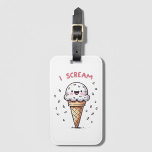 Ich schreie Eiscreme mit Sprinklen Gepäckanhänger