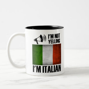 Ich schreie nicht, ich bin italienischer lustiger zweifarbige tasse