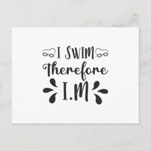 Ich schwimme also schwimmen Schwimmer schwimmen Wa Postkarte