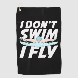 Ich schwimme nicht und fliege golfhandtuch
